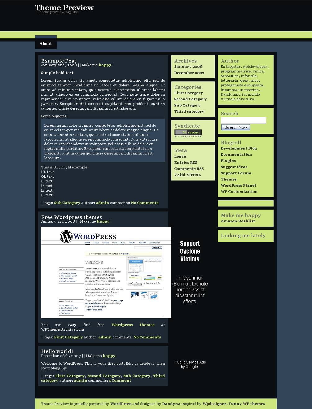 download Dark header theme