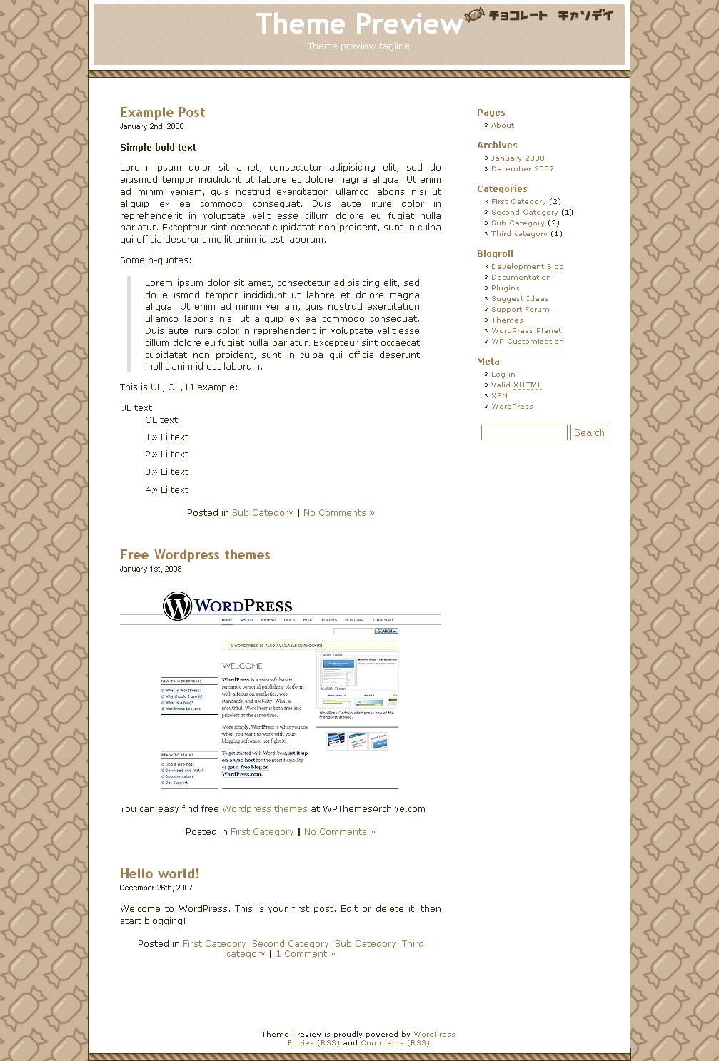 download Chocolate Candy theme