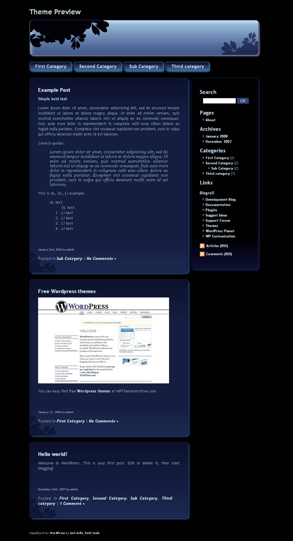 download Dark LiquidCard theme