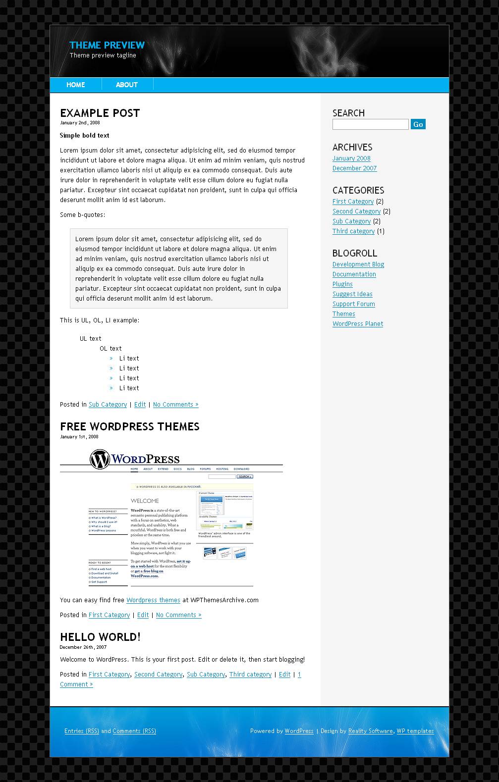 download Blue Space theme