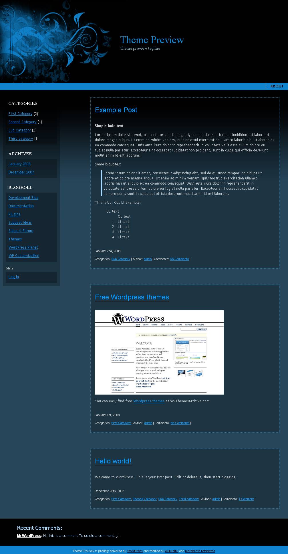 download BlueFlower theme