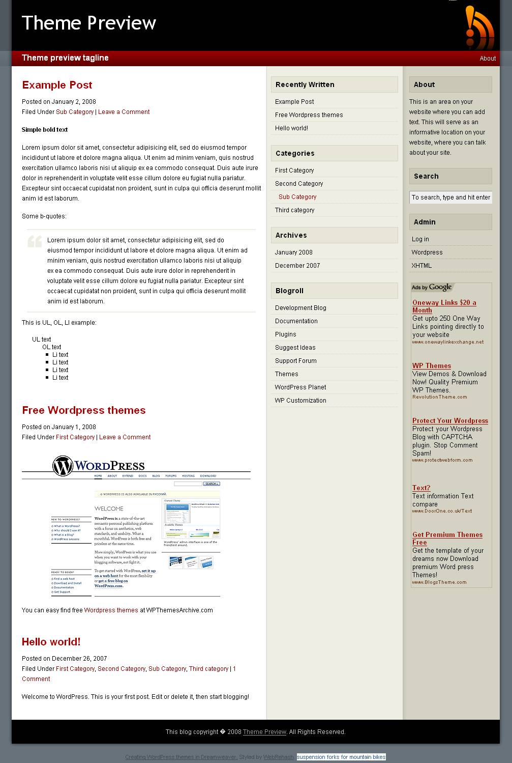 download Xtremeblogg theme