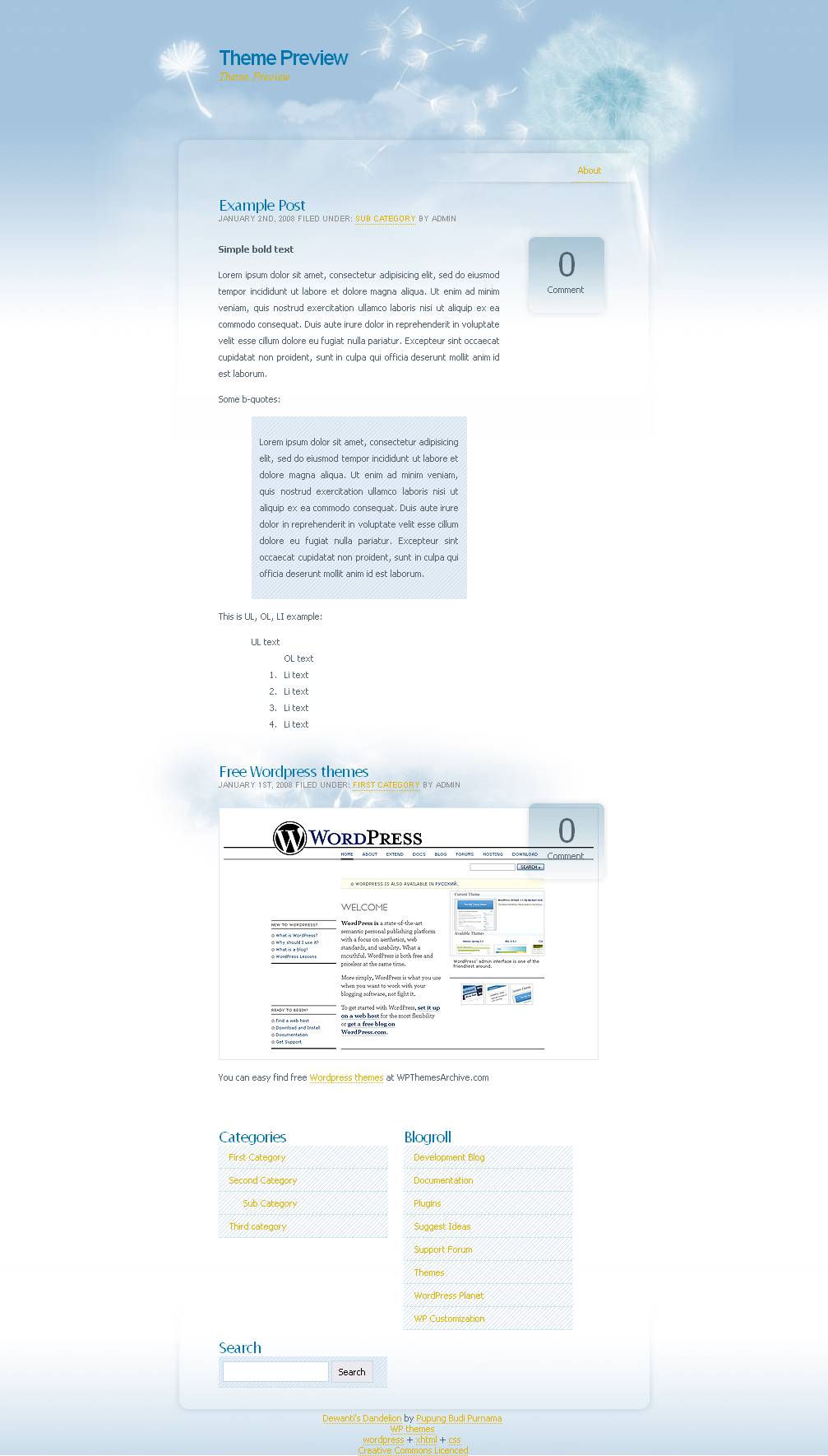 download Dewanti's Dandelion 2 theme