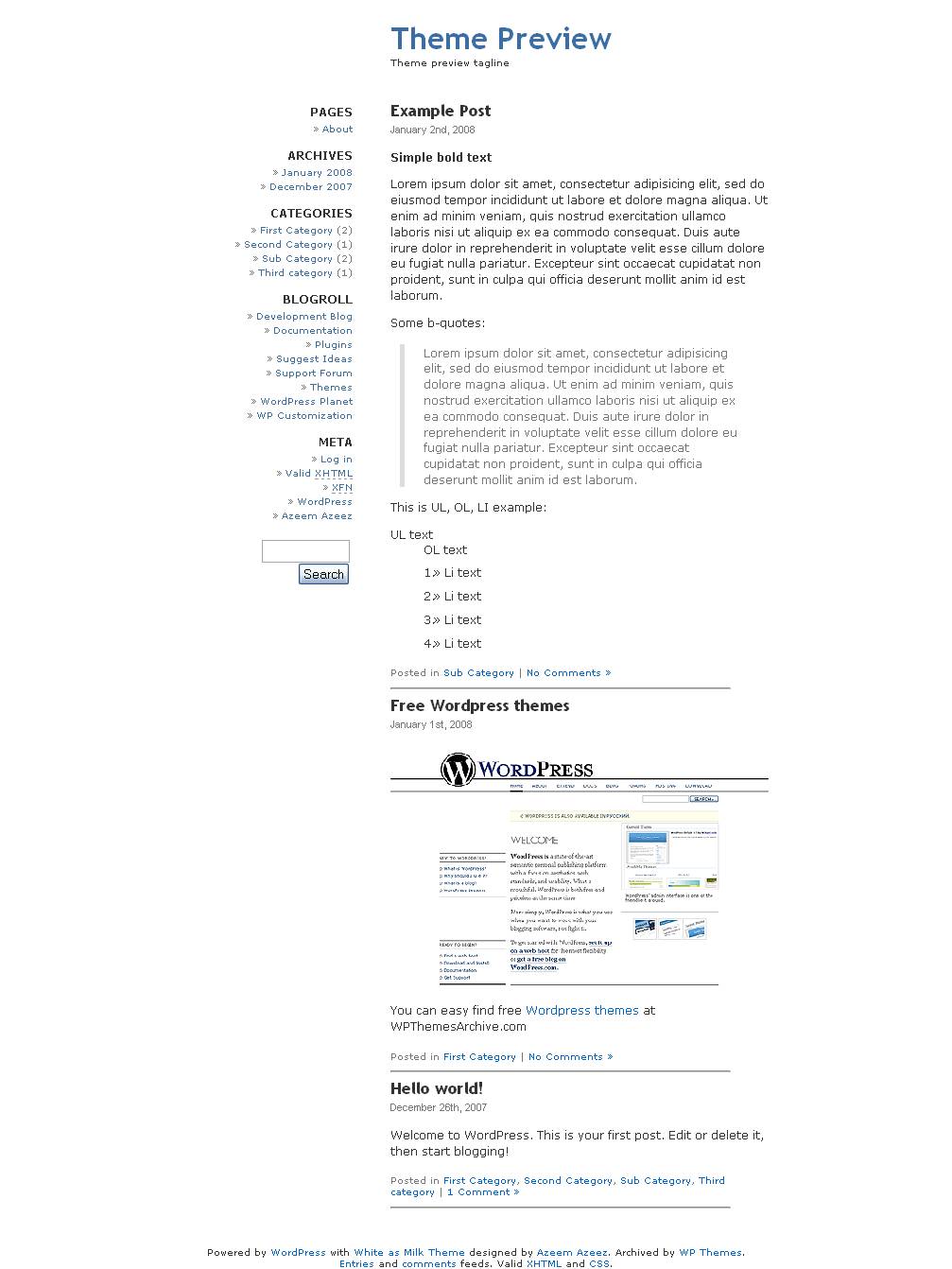 download White as Milk theme