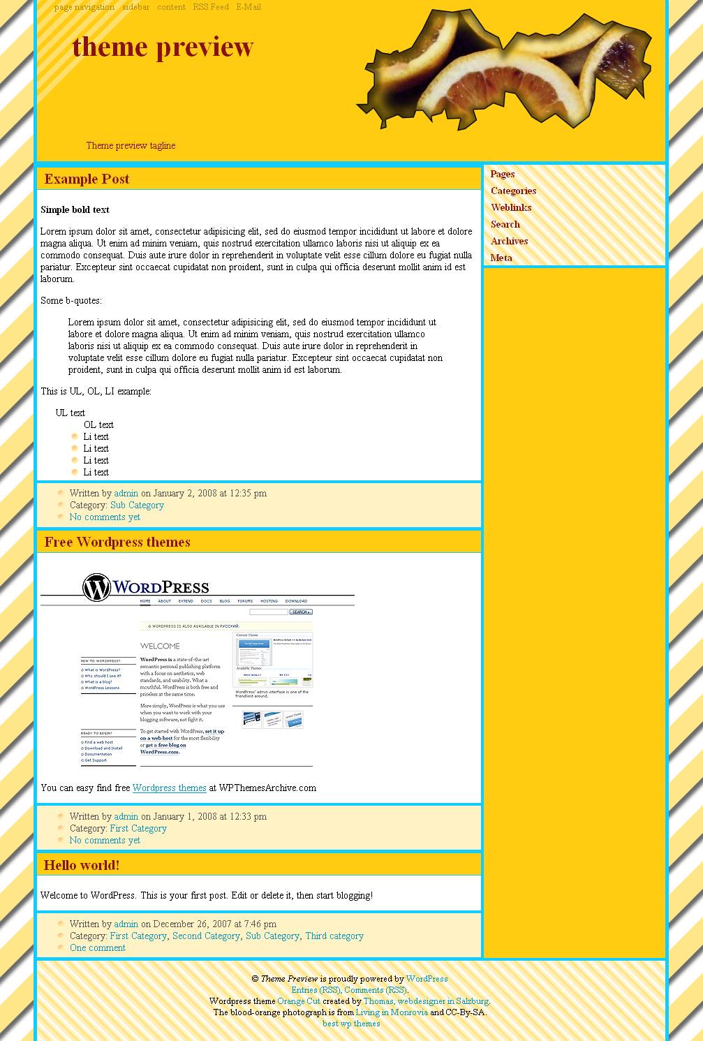download Orange Cut theme