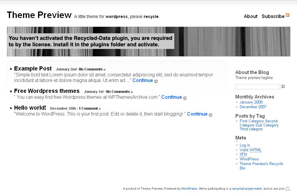 download Recycled Canvas theme
