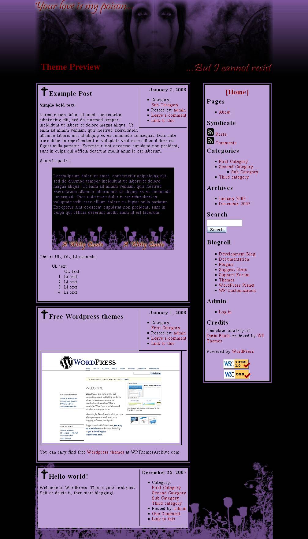 download Gothic Love theme