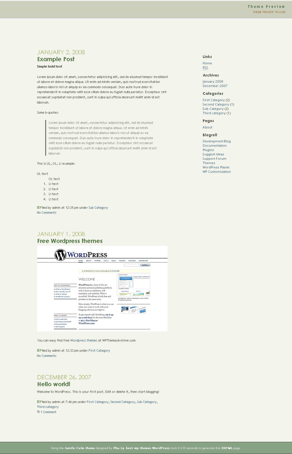 download Gentle Calm theme