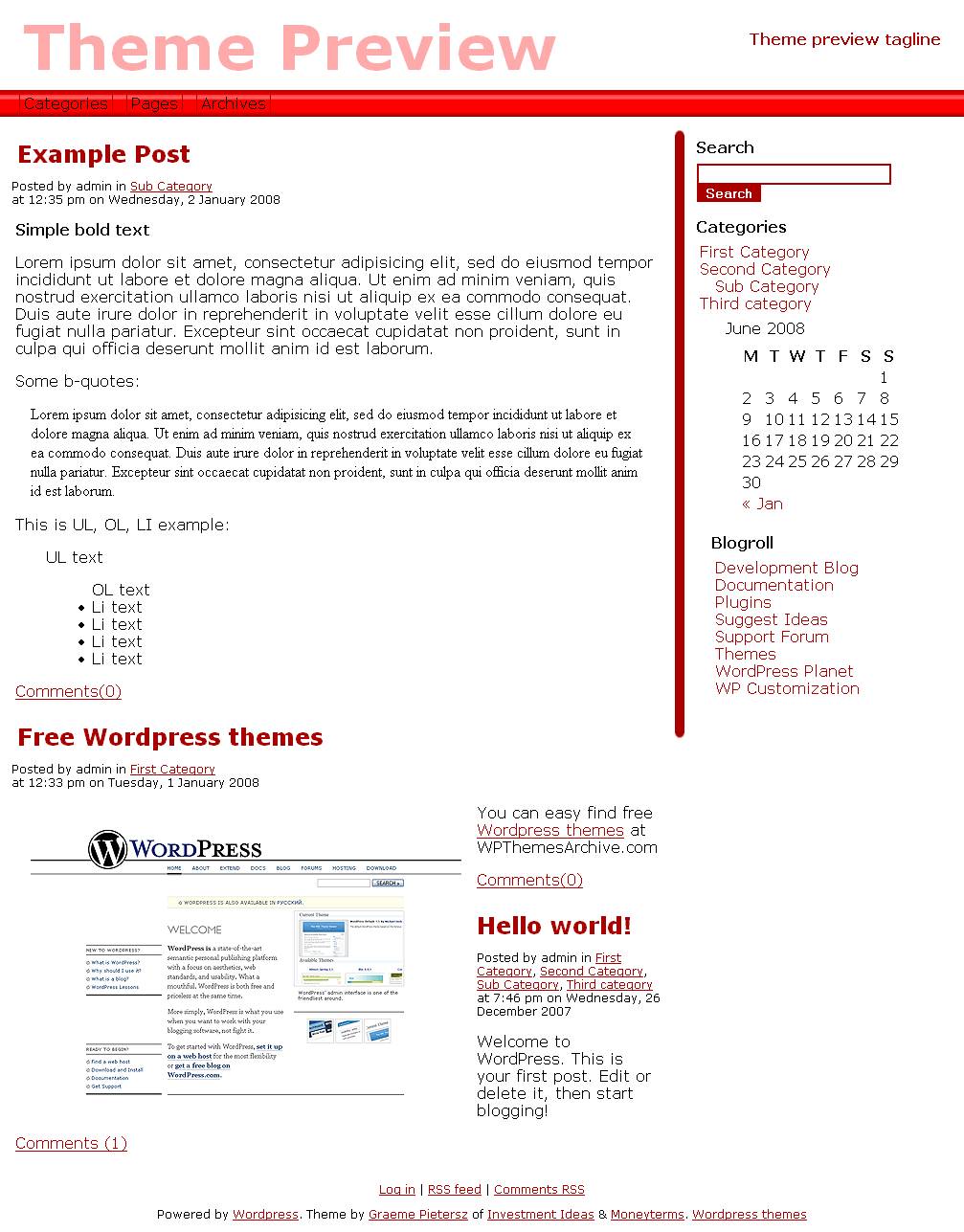 download Red Drop theme