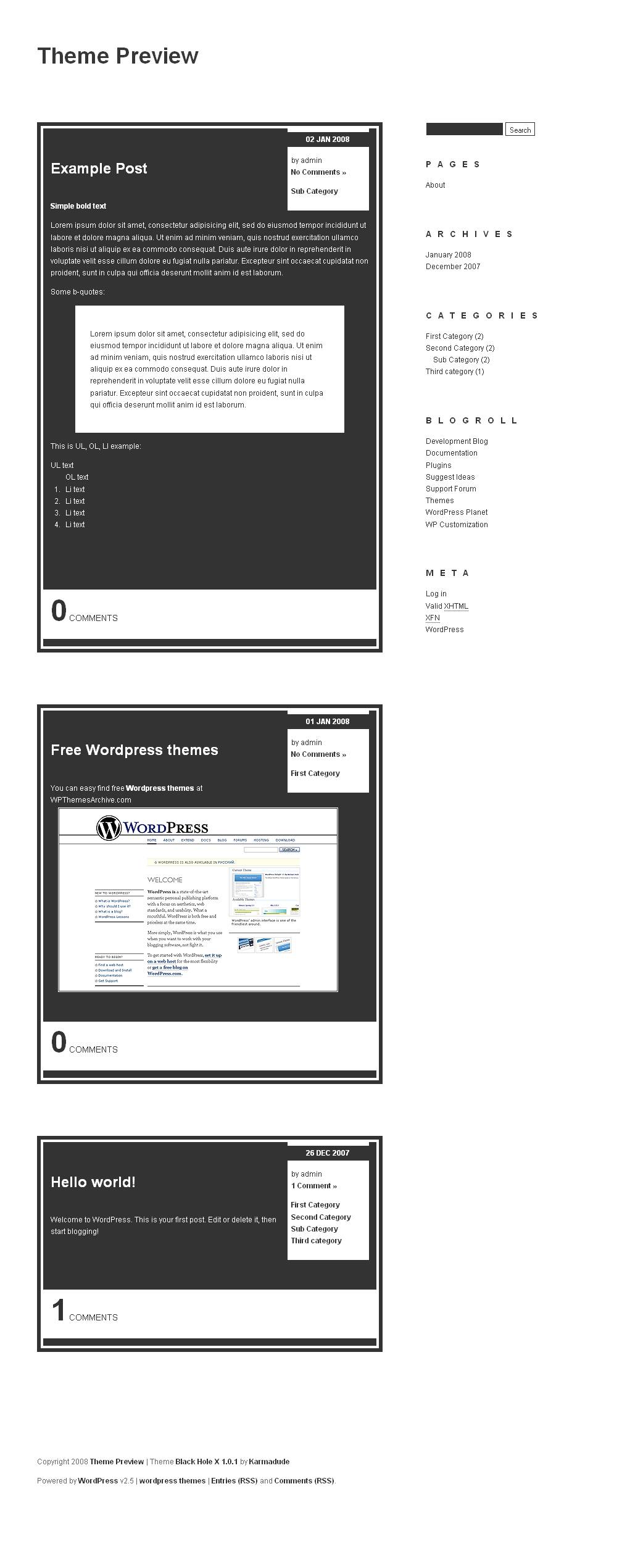 download Black Hole X theme