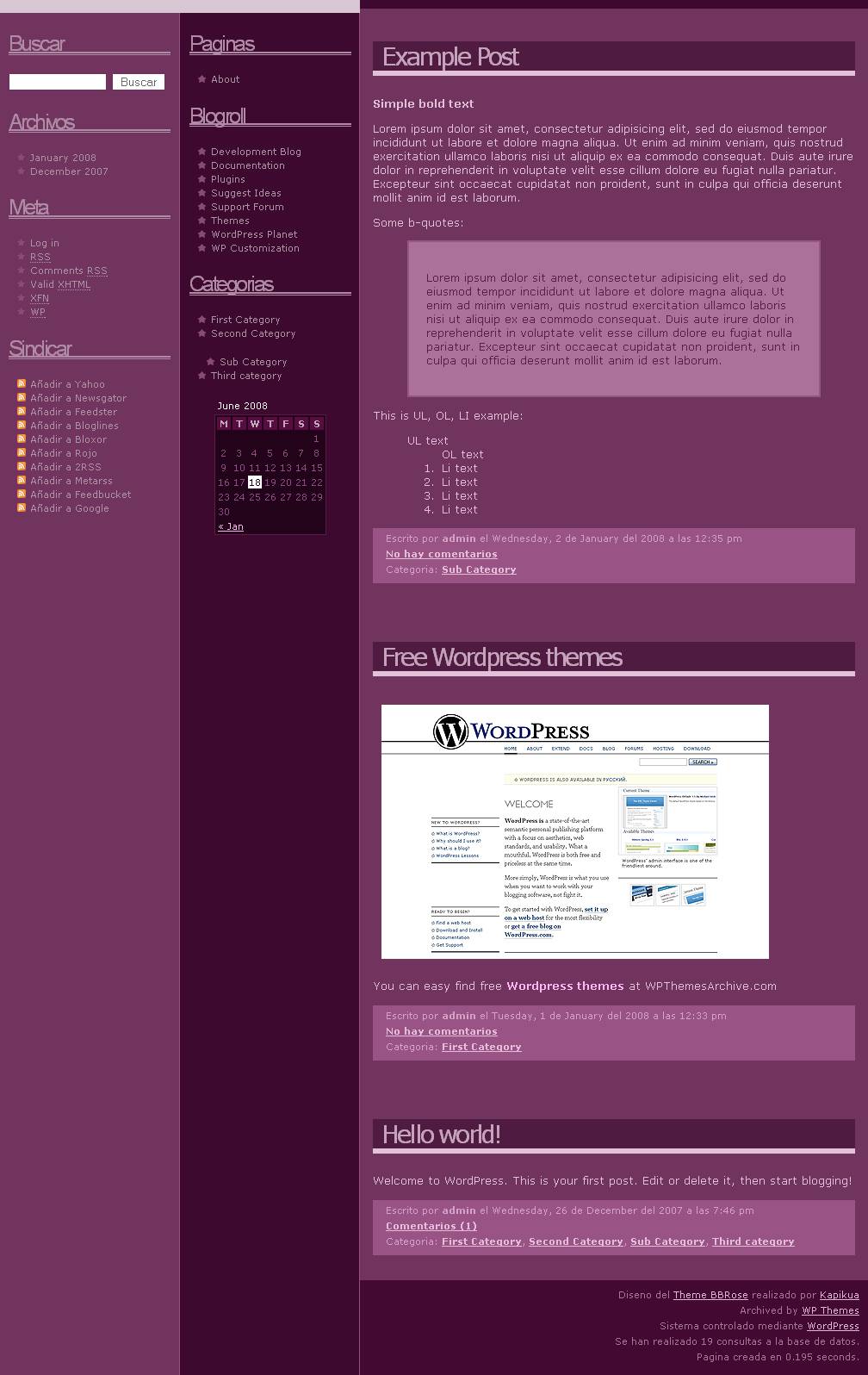 download BBRose theme