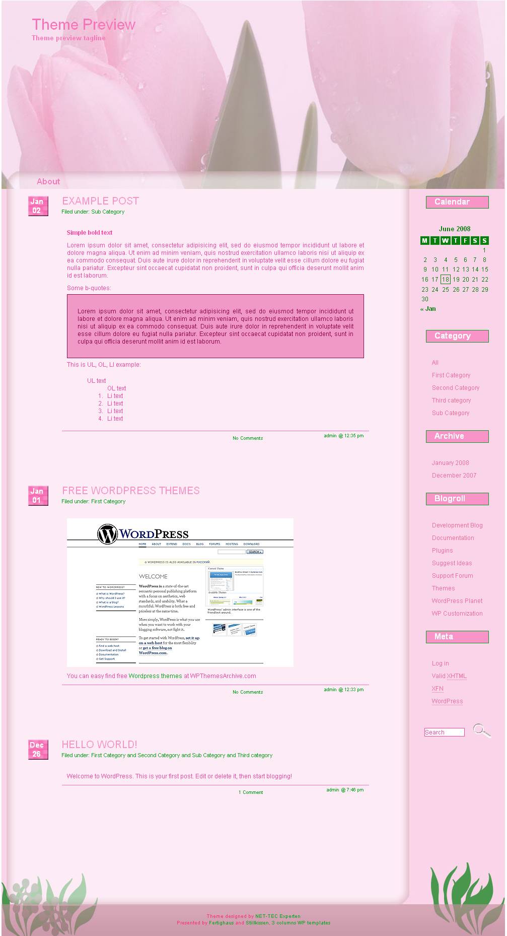 download Pink Tulip theme