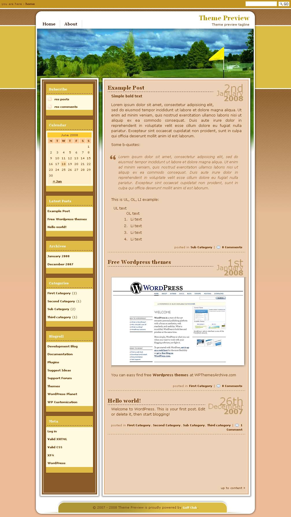 download Golf Club theme