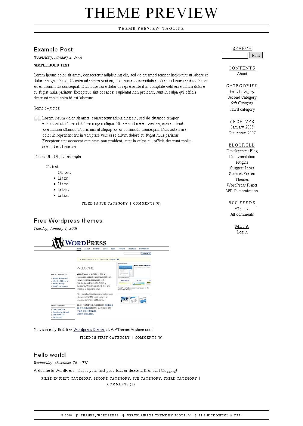 download veryplaintxt theme